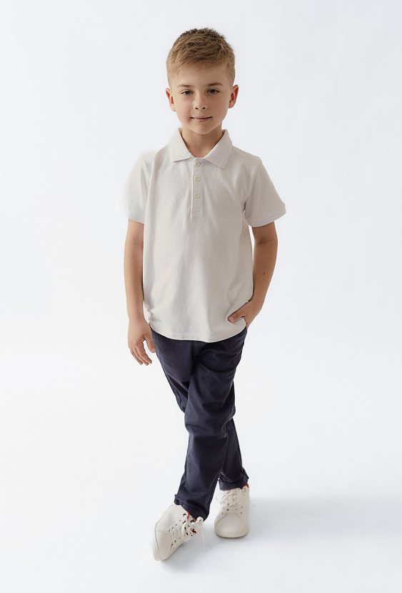 Biała koszulka polo dla chłopca