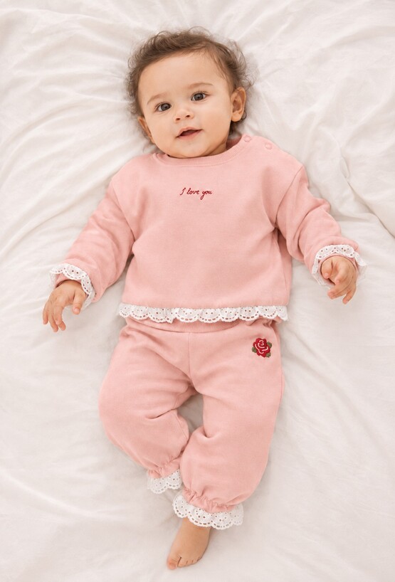 Bluza niemowlęca z koronką „I Love You”