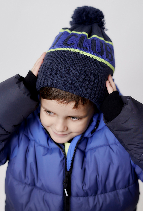 Czapka zimowa dla chłopca - granatowa - SKI CLUB - 5.10.15.