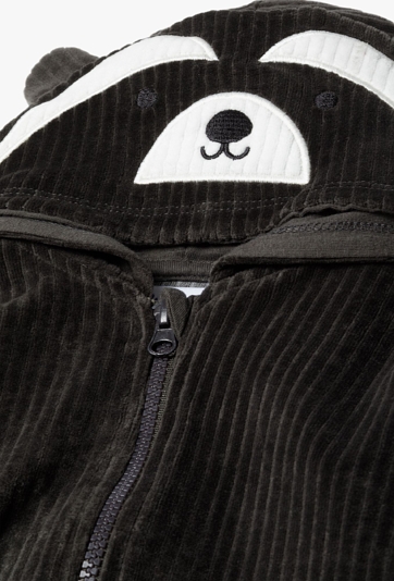 Szara welurowa bluza niemowlęca w prążki - 5.10.15.