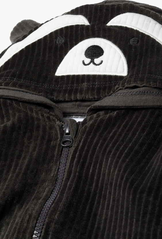 Szara welurowa bluza niemowlęca w prążki - 5.10.15.