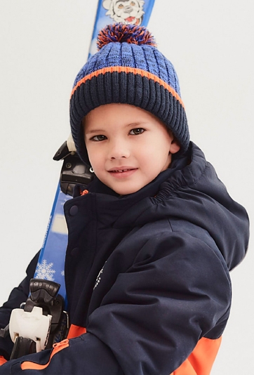 Czapka zimowa dla chłopca - granatowa z podszewką - 5.10.15.