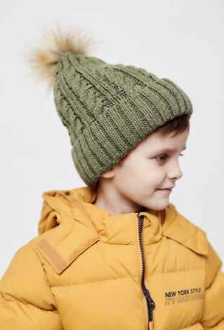 Czapka zimowa z polarową podszewką - zielona - 5.10.15.