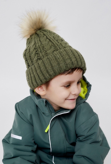 Czapka zimowa z polarową podszewką - zielona - 5.10.15.