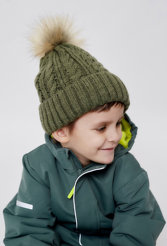 Czapka zimowa z polarową podszewką - zielona - 5.10.15.