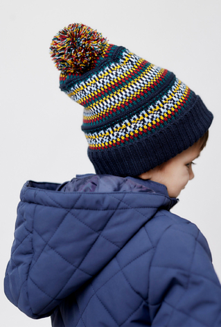 Czapka zimowa dla chłopca- granatowa we wzorki - 5.10.15.