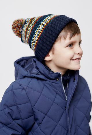 Czapka zimowa dla chłopca- granatowa we wzorki - 5.10.15.