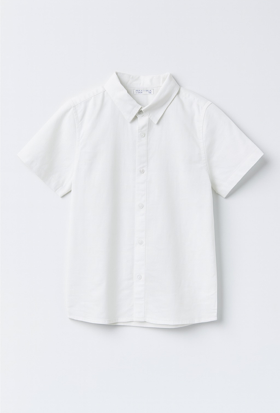 Chłopięca koszula z krótkim rękawem – klasyczna biała
