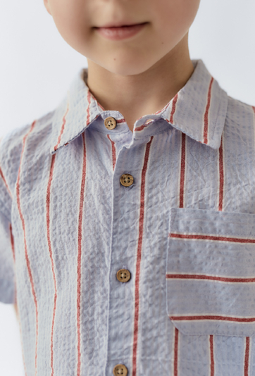 Koszula w paski z krótkim rękawem