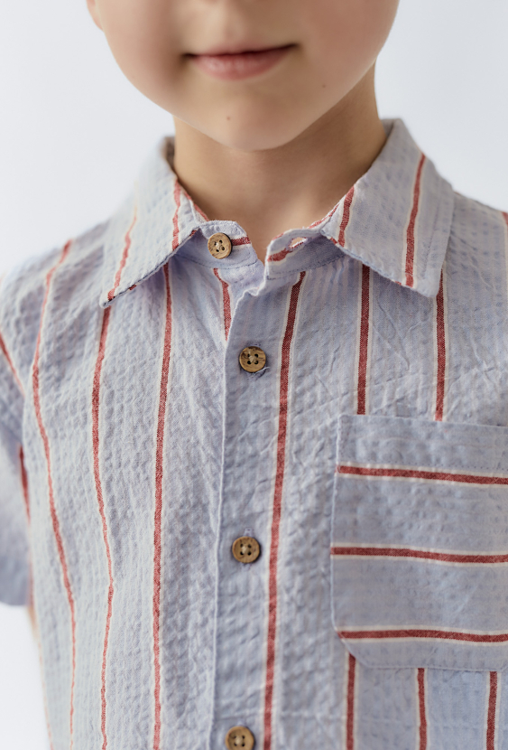 Koszula w paski z krótkim rękawem