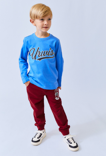 Czerwone bawełniane spodnie dresowe dla chłopca