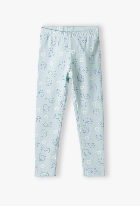 Niebieskie leginsy dziewczęce w kotki - 5.10.15.