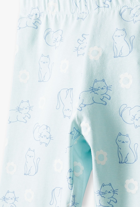 Niebieskie leginsy dziewczęce w kotki - 5.10.15.