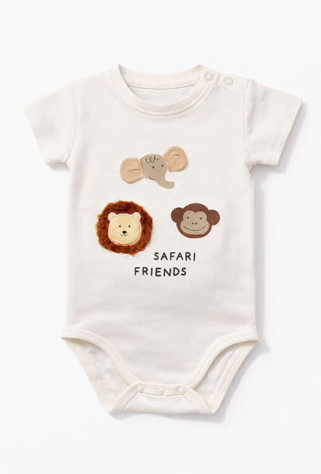 Body niemowlęce z krótkim rękawem „Safari Friends”