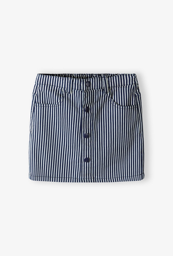 Spódnica dla dziewczynki - biało granatowe paski