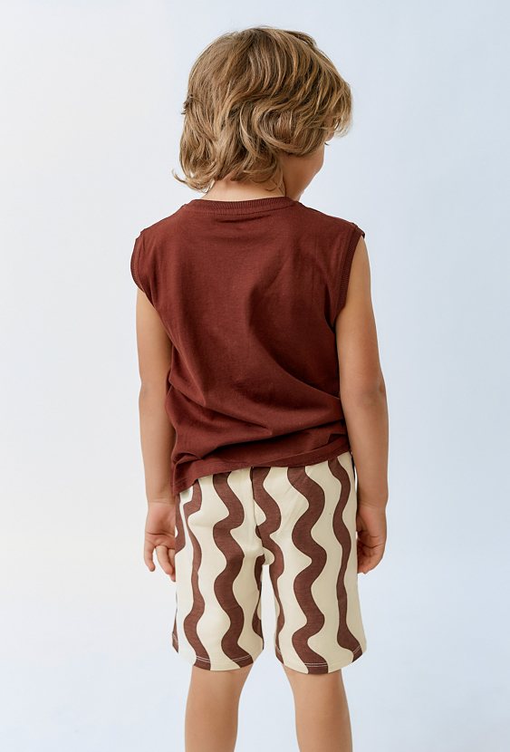 Bawełniane szorty z falistym wzorem