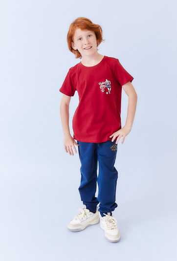 Granatowe spodnie dresowe chłopięce slim