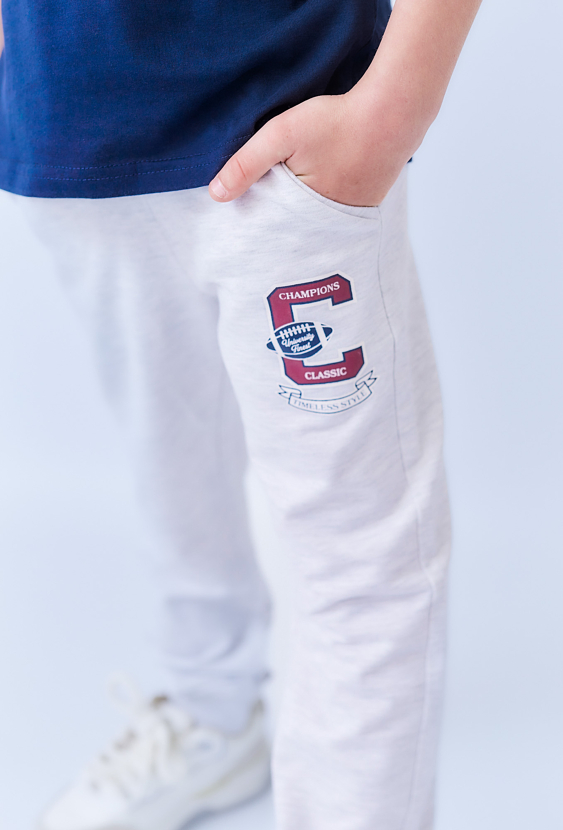 Szare spodnie dresowe chłopięce slim