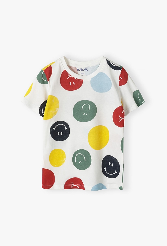T-shirt chłopięcy w kolorowe kropki - 5.10.15.