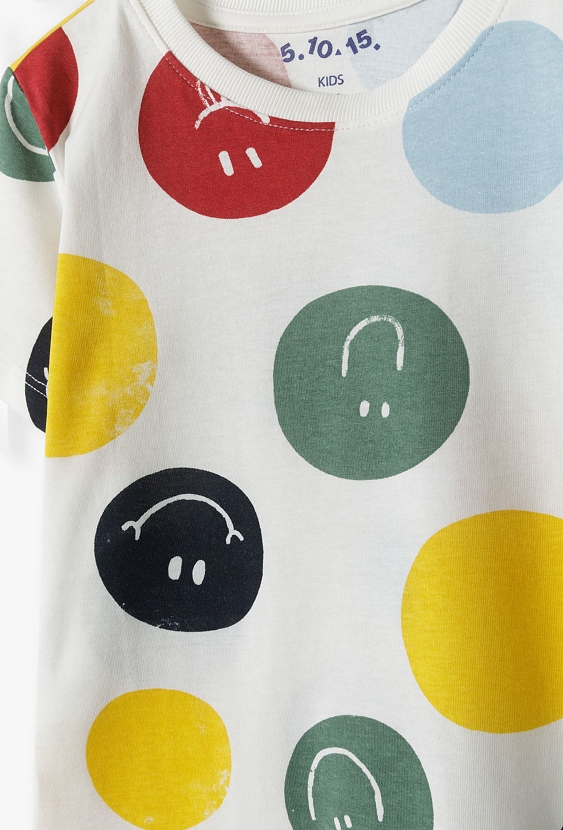 T-shirt chłopięcy w kolorowe kropki - 5.10.15.