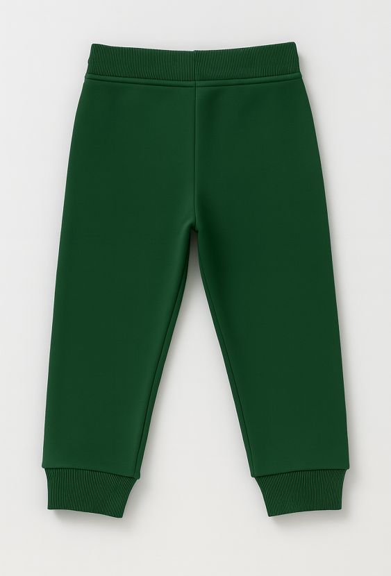 Zielone spodnie dresowe chłopięce z nadrukiem