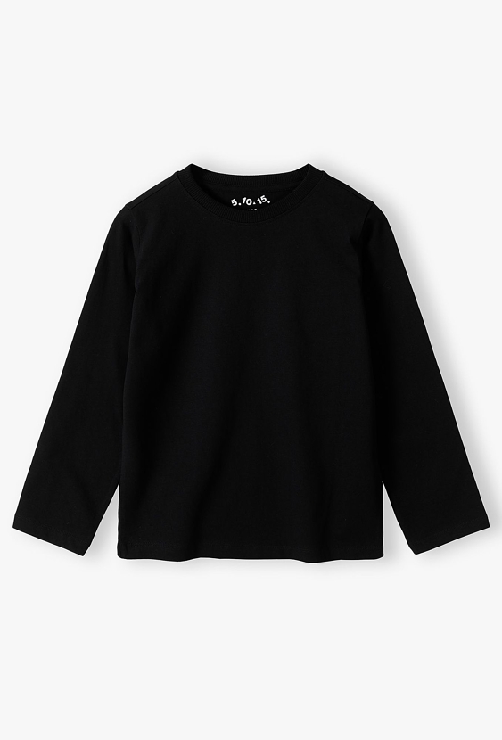 Czarna bluzka z długim rękawem - basic - 5.10.15.