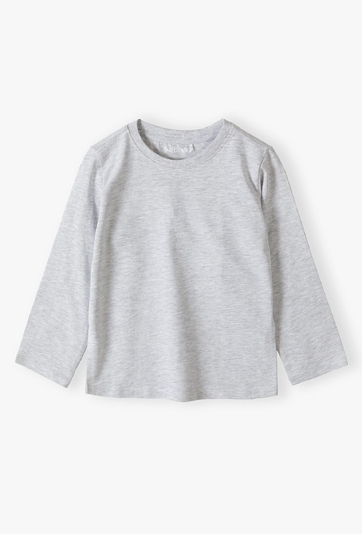 Szara dzianinowa bluzka z długim rękawem - Basic - 5.10.15.