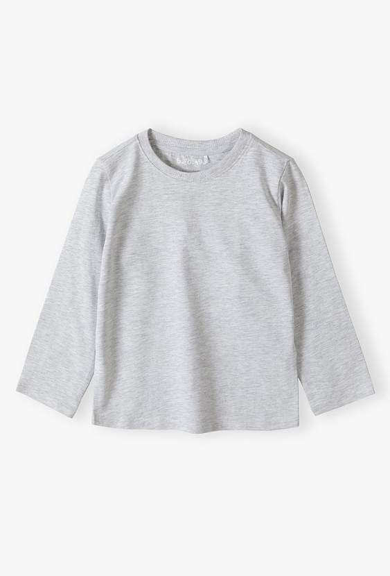 Szara dzianinowa bluzka z długim rękawem - Basic - 5.10.15.