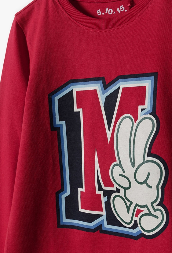 Czerwona bluzka z długim rękawem - 5.10.15.