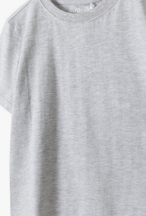 Bawełniany szary t-shirt dla chłopca - Basic - 5.10.15.