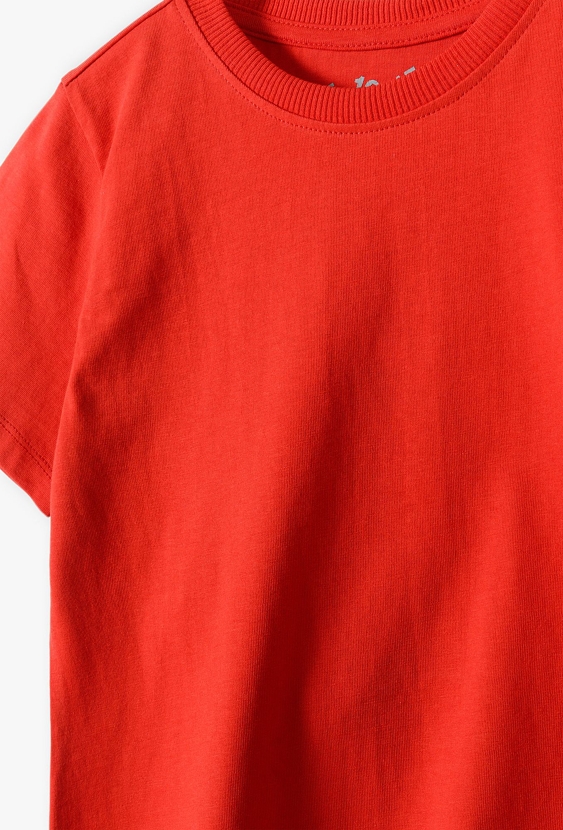 Czerwony bawełniany t-shirt dla dziecka - Basic - 5.10.15.