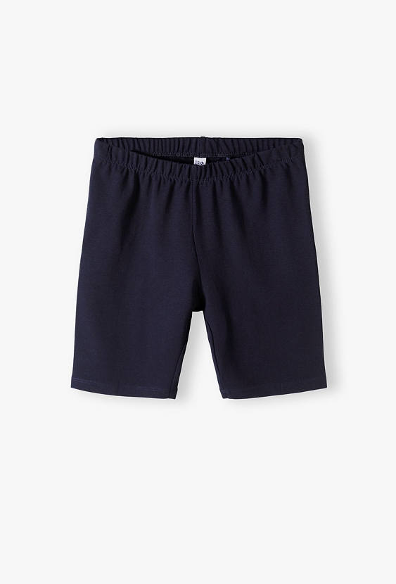 Leginsy bawełniane basic dziewczęce - granatowe