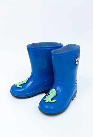 Kalosze chłopięce niebieskie z dinozaurem