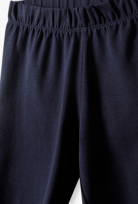 Spodenki gimnastyczne dzianinowe basic - granatowe