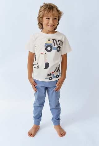 Chłopięca piżama z koparkami