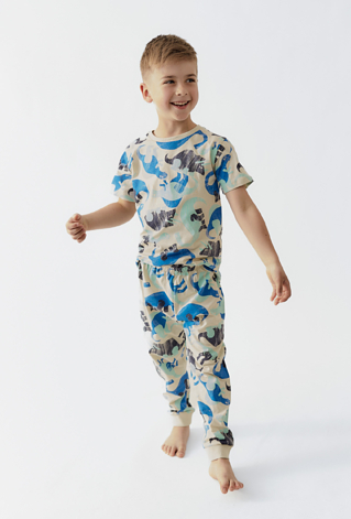 Piżama chłopięca z nadrukiem dinozaurów
