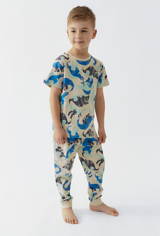 Piżama chłopięca z nadrukiem dinozaurów