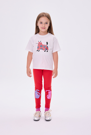 Legginsy dziewczęce z nadrukiem kotków