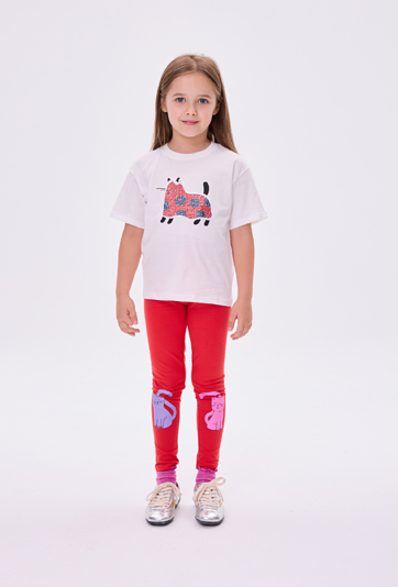 Legginsy dziewczęce z nadrukiem kotków