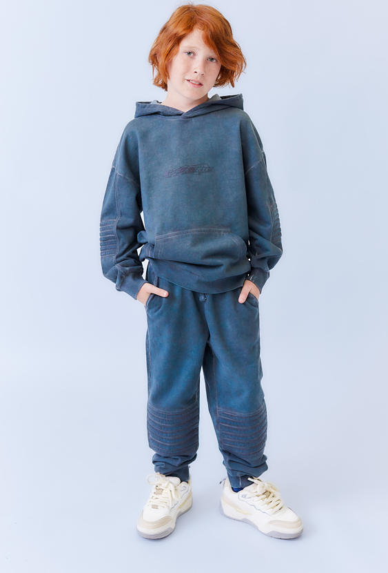 Szare spodnie dresowe chłopięce z wzmocnionymi kolanami