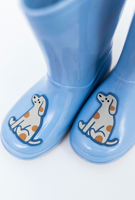 Kalosze chłopięce jasnoniebieskie z pieskiem