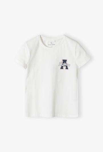 Biały pudełkowy t-shirt dla dziewczynki - Lincoln&Sharks
