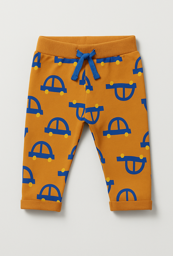 Spodnie dresowe chłopięce z nadrukiem autek