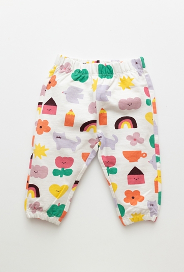 Spodnie dresowe niemowlęce z nadrukiem all over print