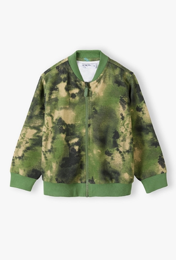 Chłopięca bluza dresowa rozpinana z bawełny- moro