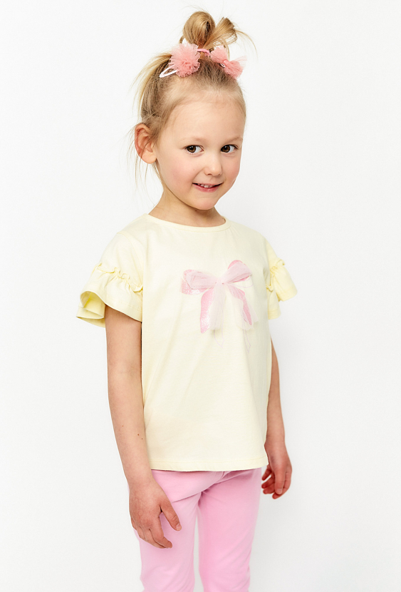 Koszulka z kokardką i falbankami