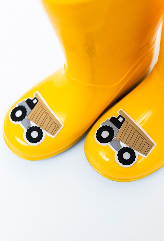 Kalosze chłopięce żółte z wywrotką