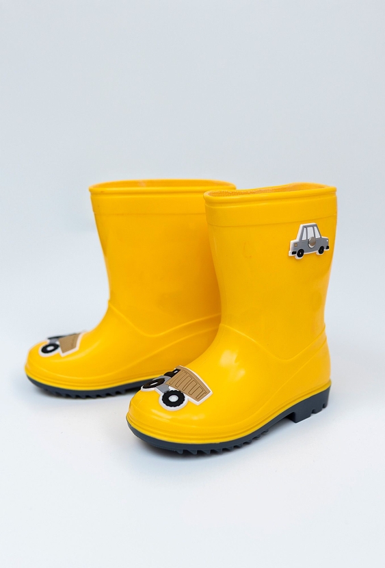 Kalosze chłopięce żółte z wywrotką