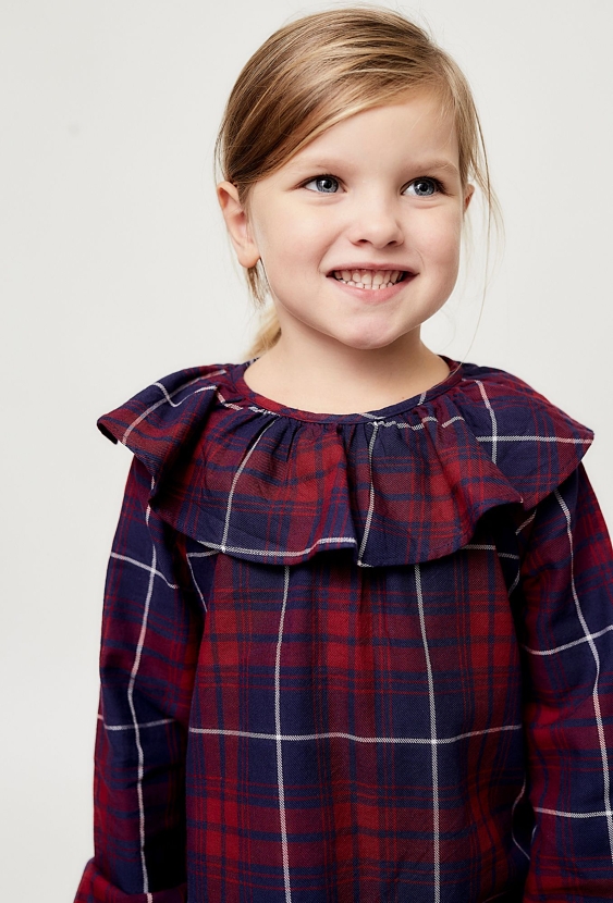 Koszula w kratę z długim rękawem