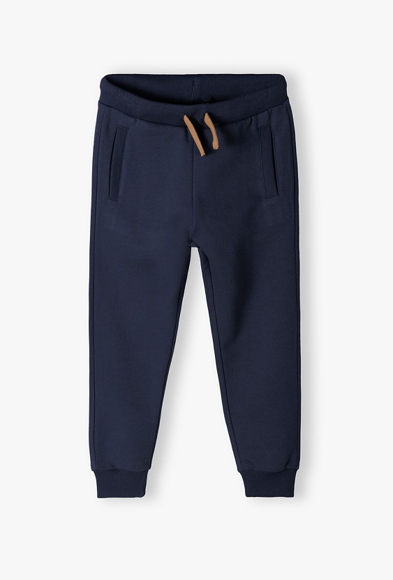 Ocieplane chłopięce spodnie dresowe -granatowe